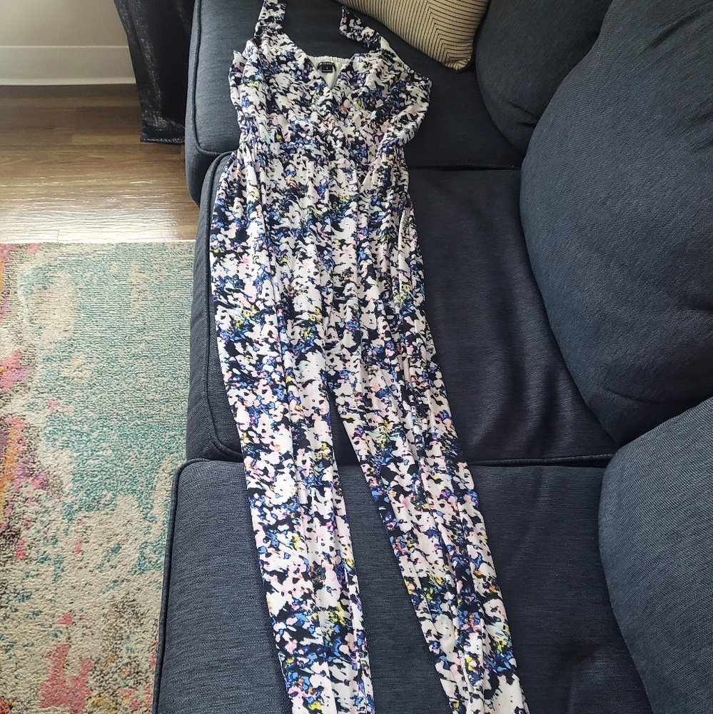 Elegant Blue Floral Women's Jumpsuit